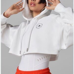 Adidas by Stella McCartney Cropped White Hoodie